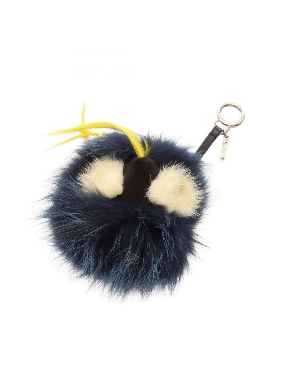 Fendi Charm Bag Bugs Monster Black Navy Yellow Leather